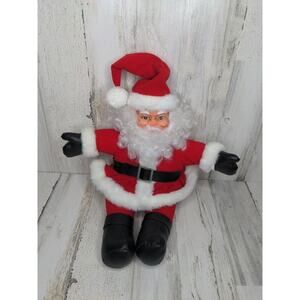 Vintage Santas Best Rennoc Santa Claus With Glasses Plush Rubber Face 17" Tall